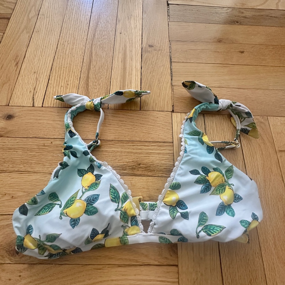 Lemon Print Bikini Top